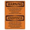 Signmission OSHA Warning Sign, 7" Height, Rigid Plastic, Active Testing May Be Monitored Bilingual, Landscape OS-WS-P-710-L-12457 - alternate 1